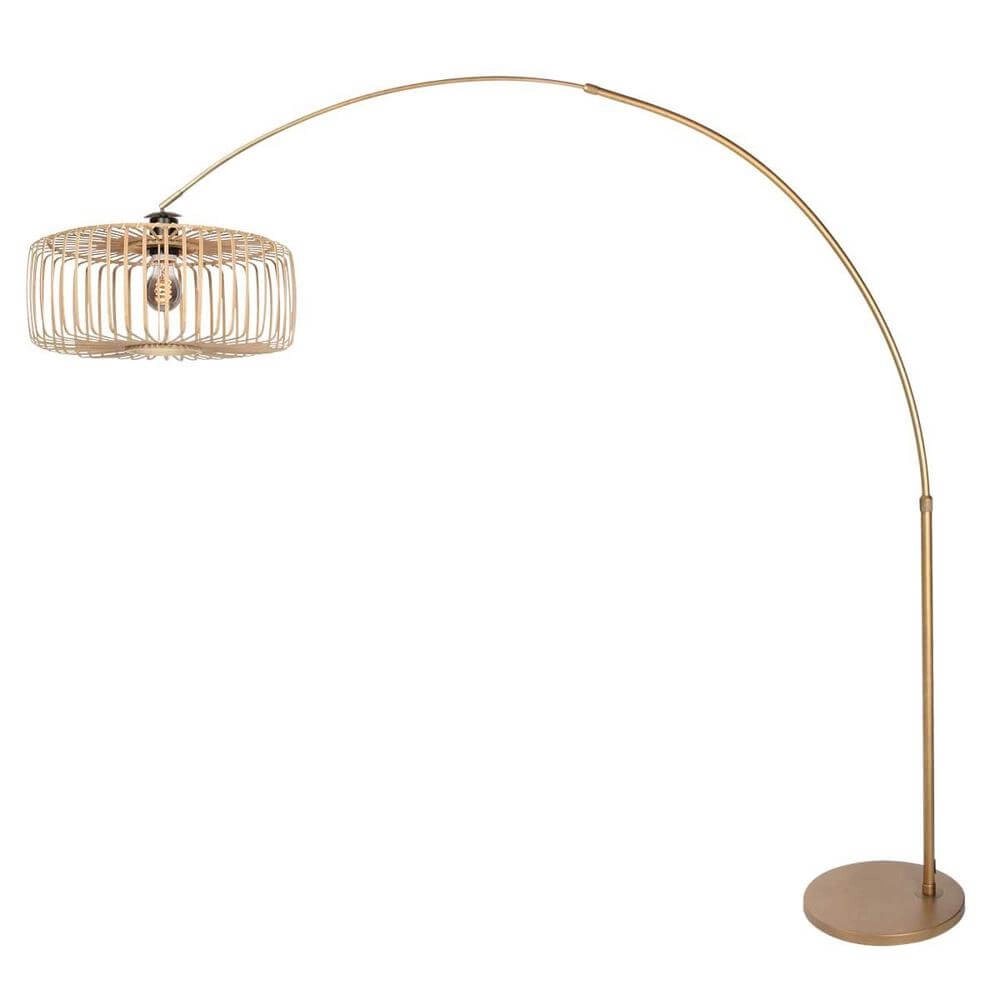 Arc lamp Sparkled Light bronze with bamboo shade bar Ø 45cm Steinhauer 8712746179910