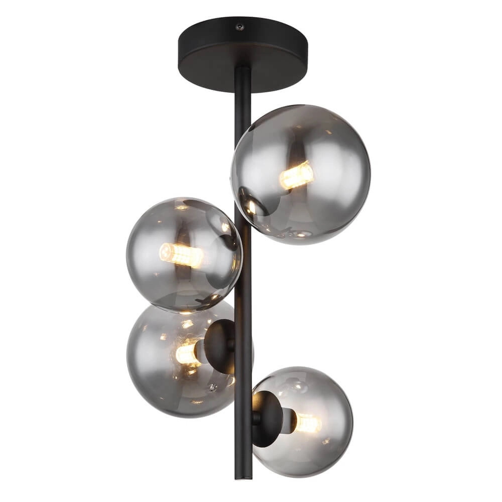 Black ceiling lamp Riha 4-light
