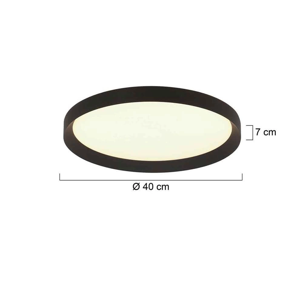 Sleek ceiling lamp Flady black Ø 40cm Steinhauer 8712746171846