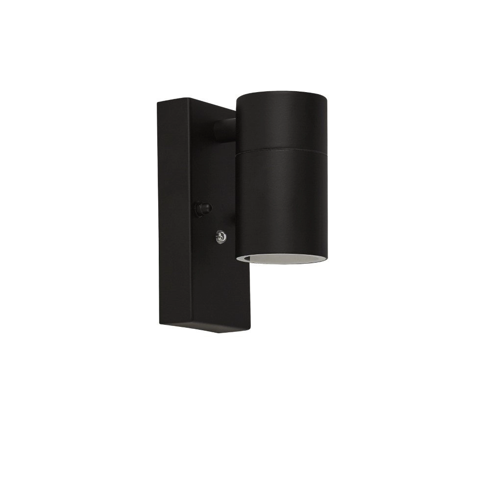 Wall spotlight Splot black with dusk sensor Searchlight 5053423175188