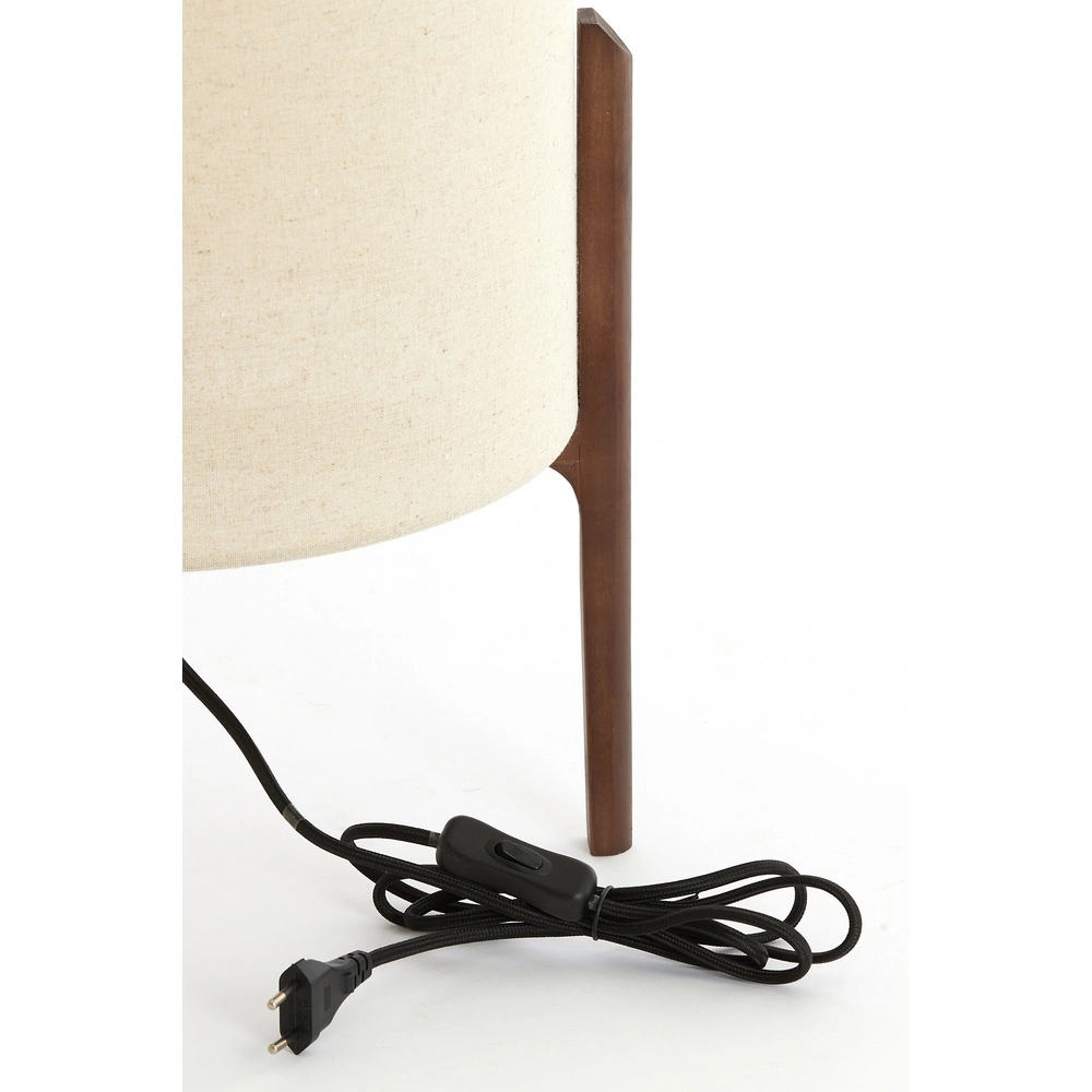 Table lamp Litto Ø 35cm - walnut with natural linen Light & Living 8717807792718