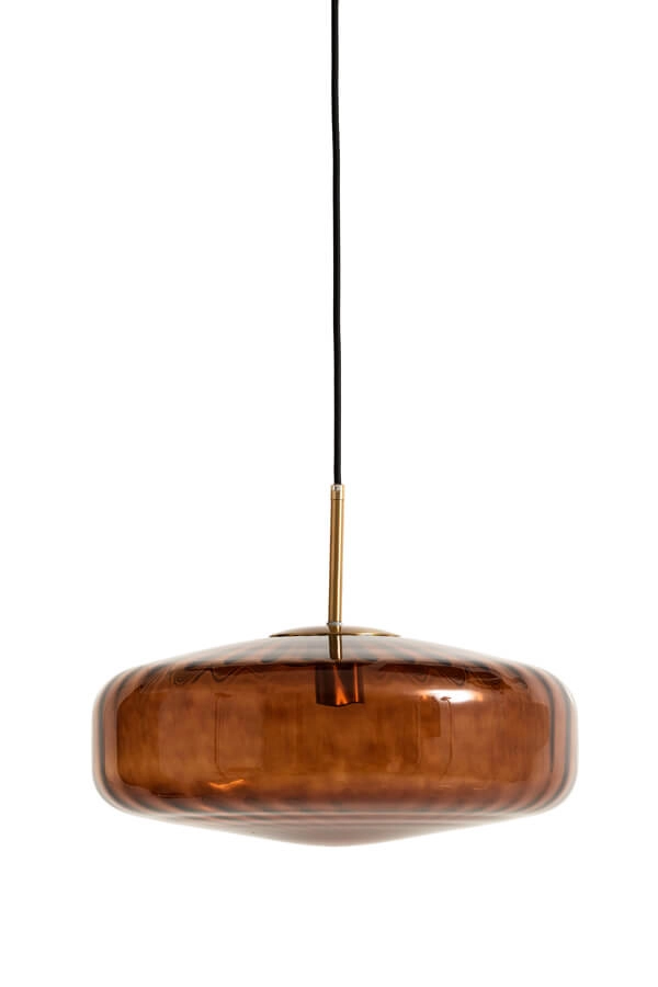 Pendant lamp Pleat gold with brown Ø 40cm Light & Living 8717807687816