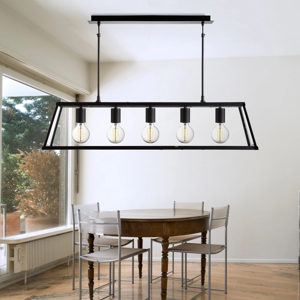 Black pendant lamp Voyager 5-light Searchlight 5053423057811