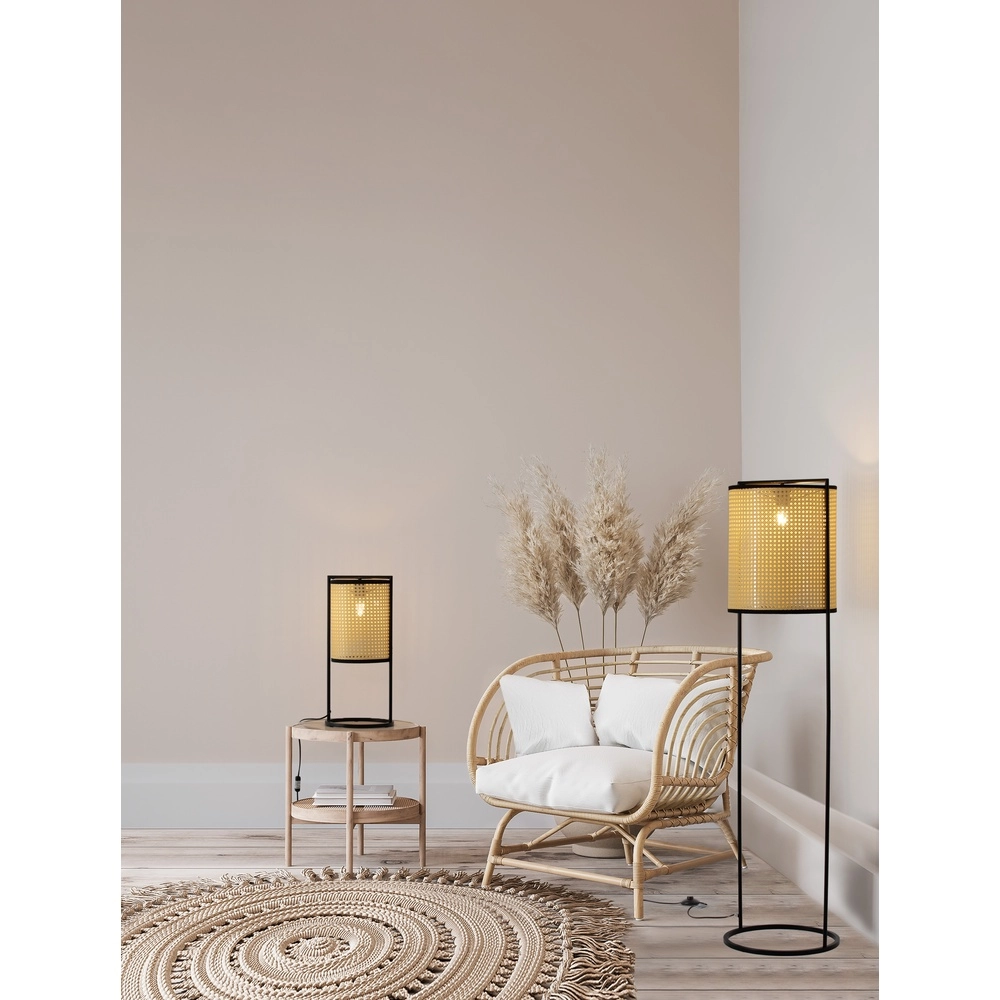 Table lamp Erto black and rattan Lyora 5212017455833