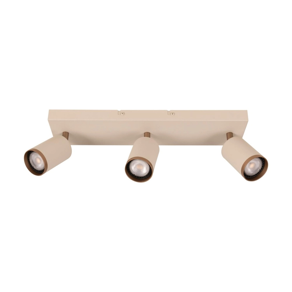 Ceiling spotlight Regina 3-light taupe with coffee brown