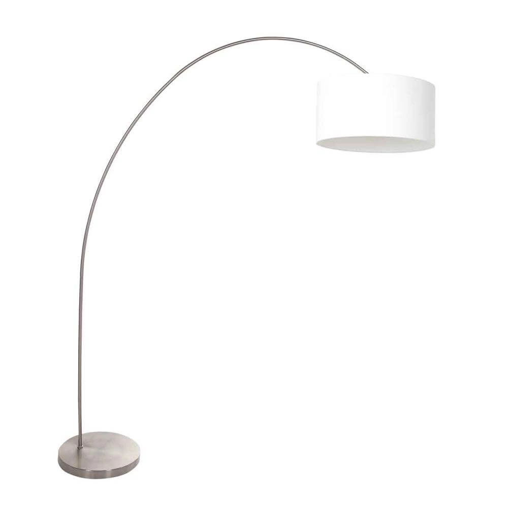 Arc lamp Solva Metal with white shade
