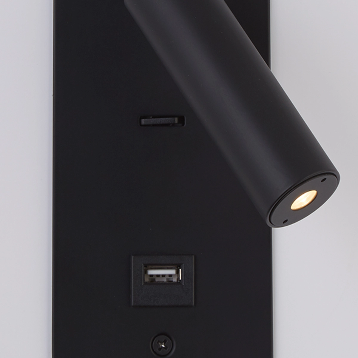 Recessed bedside lamp Victoria black with USB Lyora 5053423308715