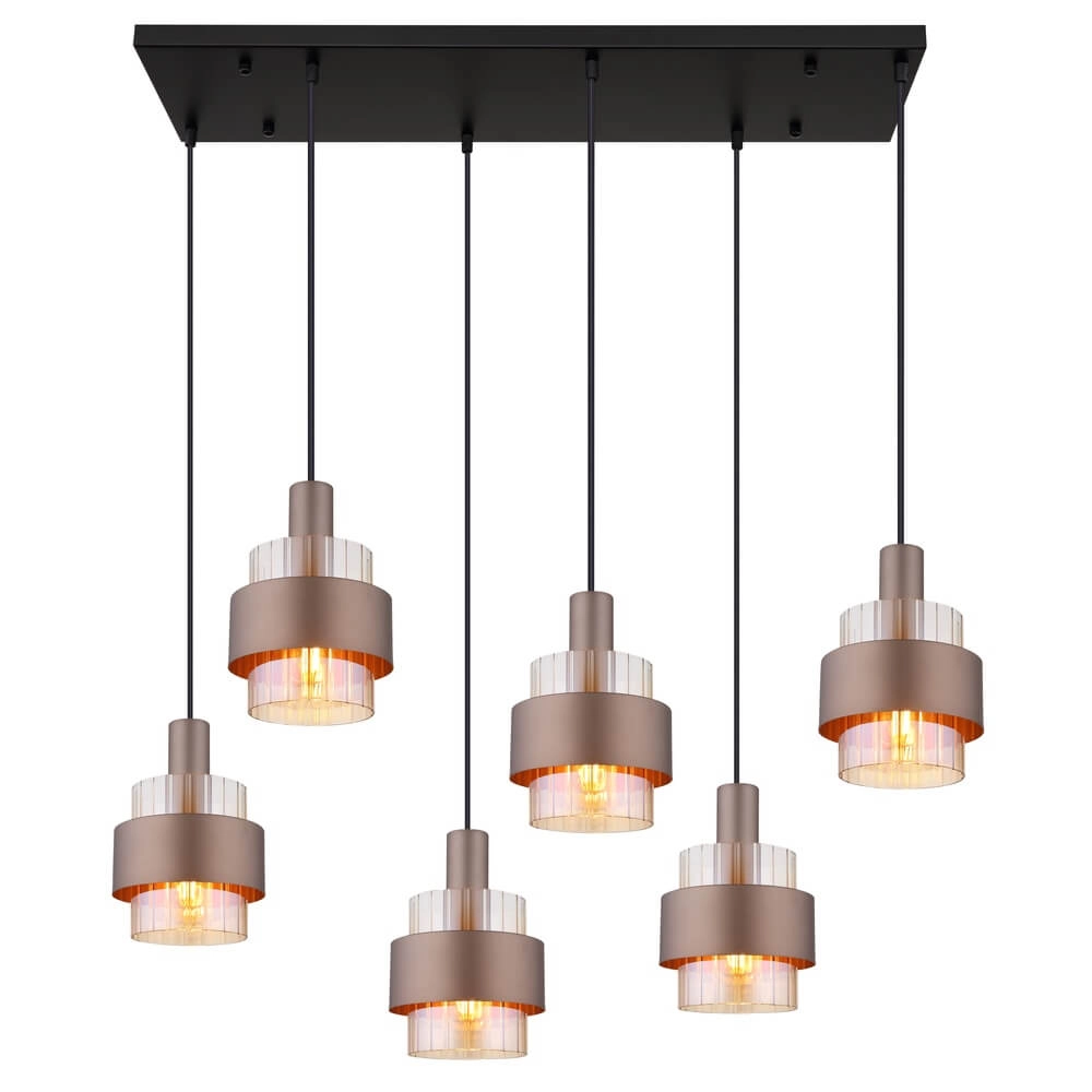 Pendant lamp Milley bronze 6-lights Globo 9007371471676