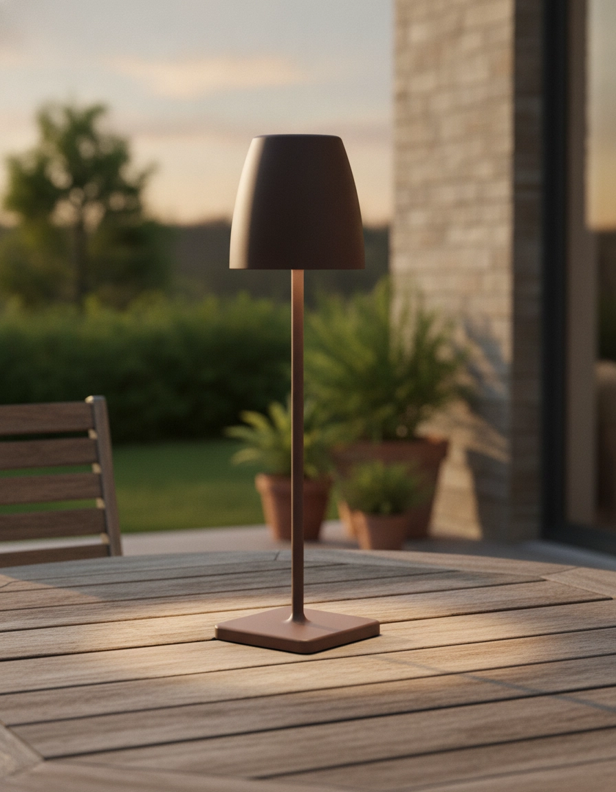 Rechargeable table lamp Colt 38cm rust brown