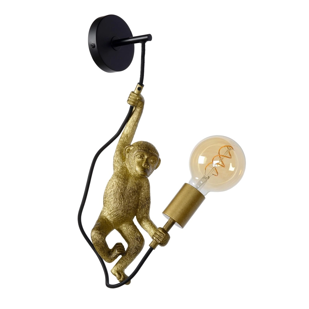 Wall lamp Extravaganza Chimp monkey black with gold