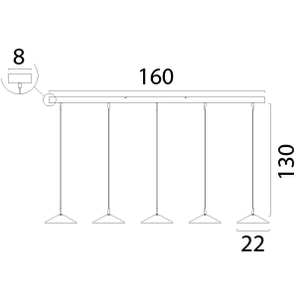 5-light pendant lamp Ceppo black Ø 22cm Masterlight 8718121358482
