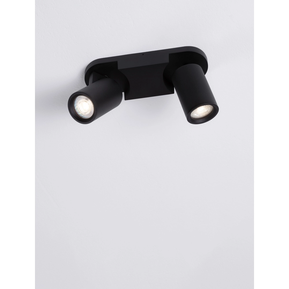 Ceiling spotlight Esto 2-light black Lyora 5212017453433