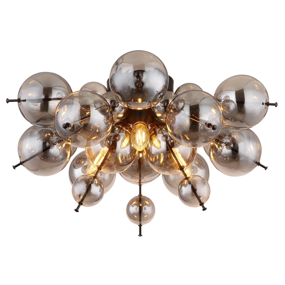 Unique ceiling lamp Udo smoke glass