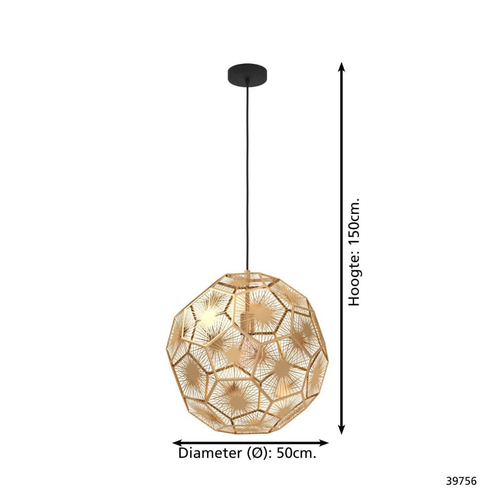 Gold design hanging lamp Skoura Ø 50cm Stars of Light 9002759397562