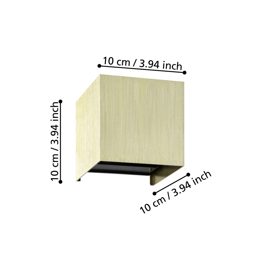 Led wall spot Valmontone Up & Down - Brushed Gold Eglo 9008606315987