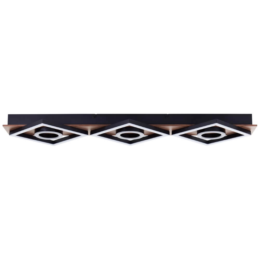 Ceiling lamp black with wood Maureen 88cm Brilliant 4004353435263