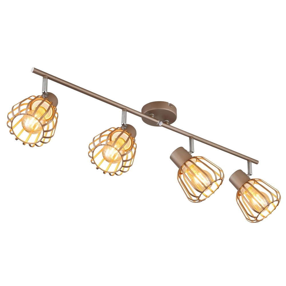 Ceiling lamp Olin 4-light coffee brown