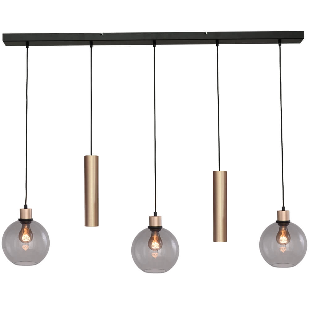 Hanging lamp Lazise 3x Ø 20cm and 2x GU10 gold
