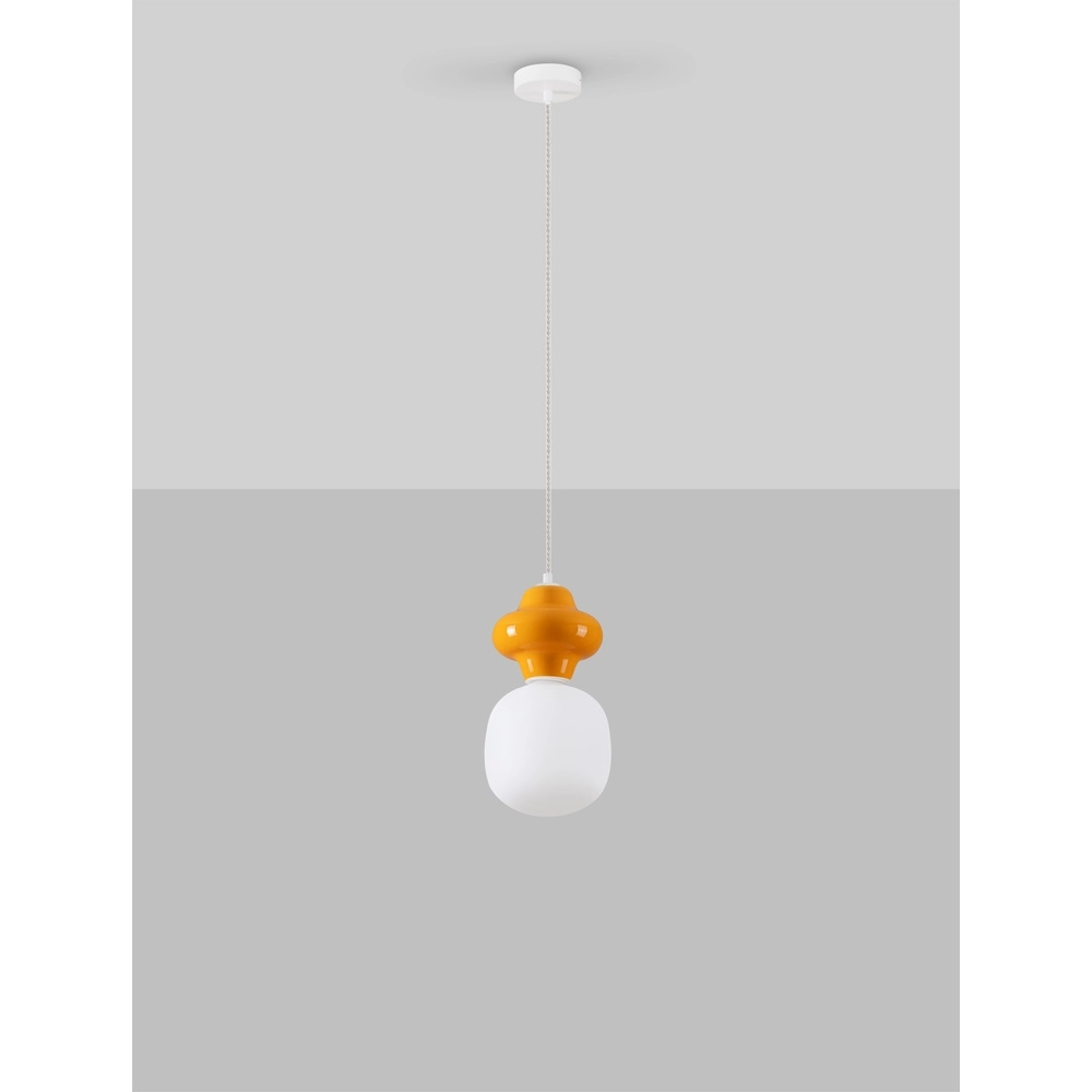 Pendant lamp Clio S orange ceramic Lyora 5212017461216