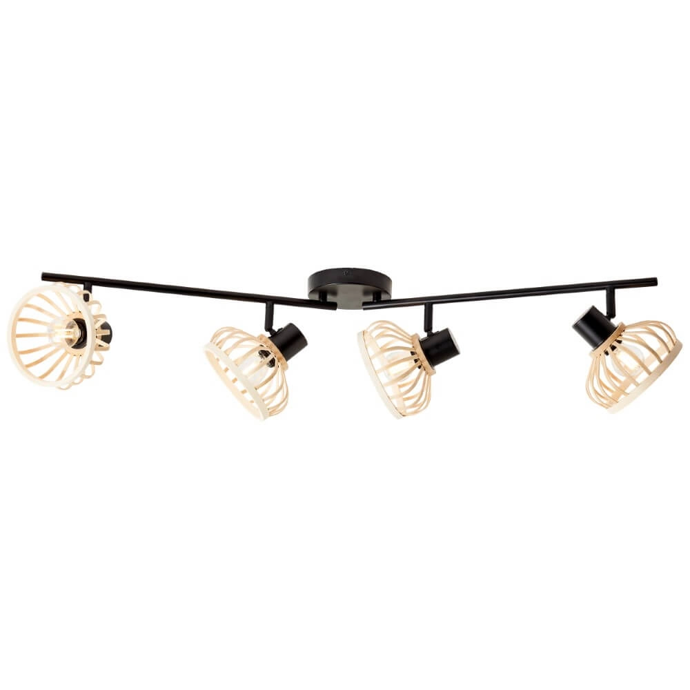 Wooden ceiling lamp Norah 4-light Brilliant 4004353409547