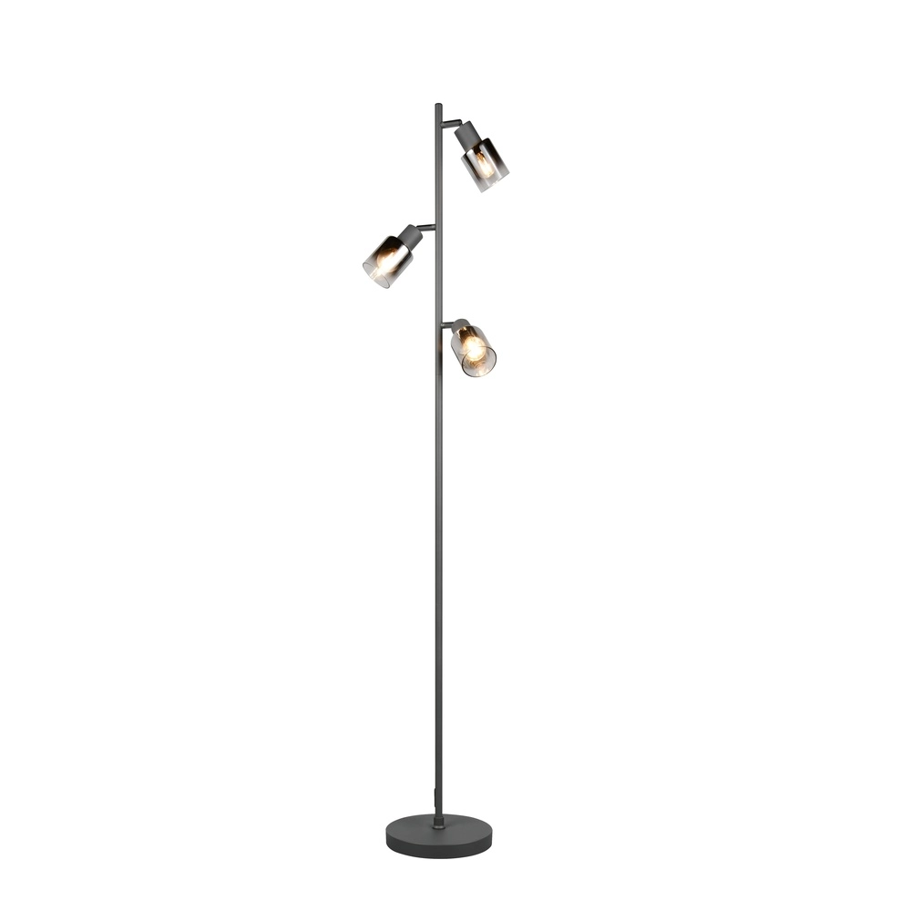 Floor lamp Cadiz 3-light smoke glass Trio 4017807653496