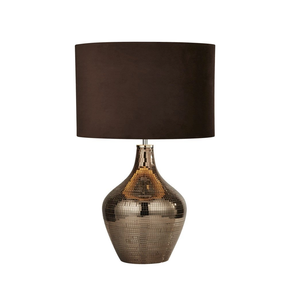 Rural table lamp Table 30cm mosaic with brown