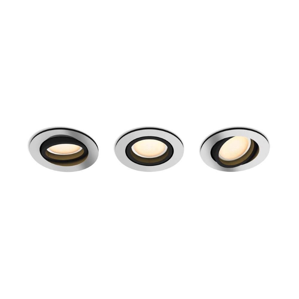 Recessed spotlight Hue Milliskin - White Ambiance set of 3 silver gray Philips 8720169319813