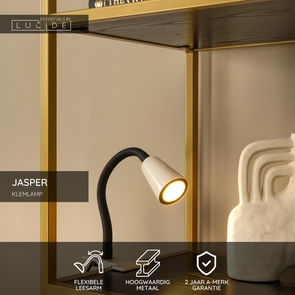 Clamp lamp Jasper sand brown Lucide 5411212650283