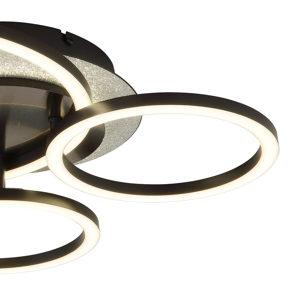 Black ceiling lamp Norberto 3 rings Globo 9007371572830