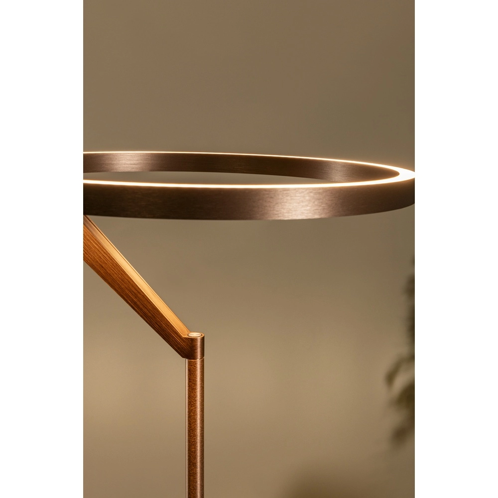 Sleek floor lamp with reading lamp Applause Brushed copper - LED Premium by Lucide 5411212221872