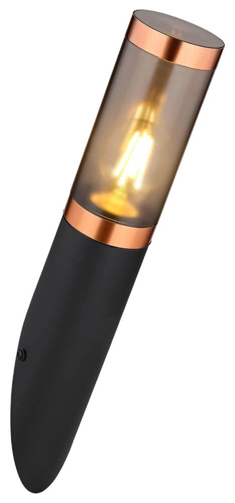 Outdoor lamp Boston black with red copper
