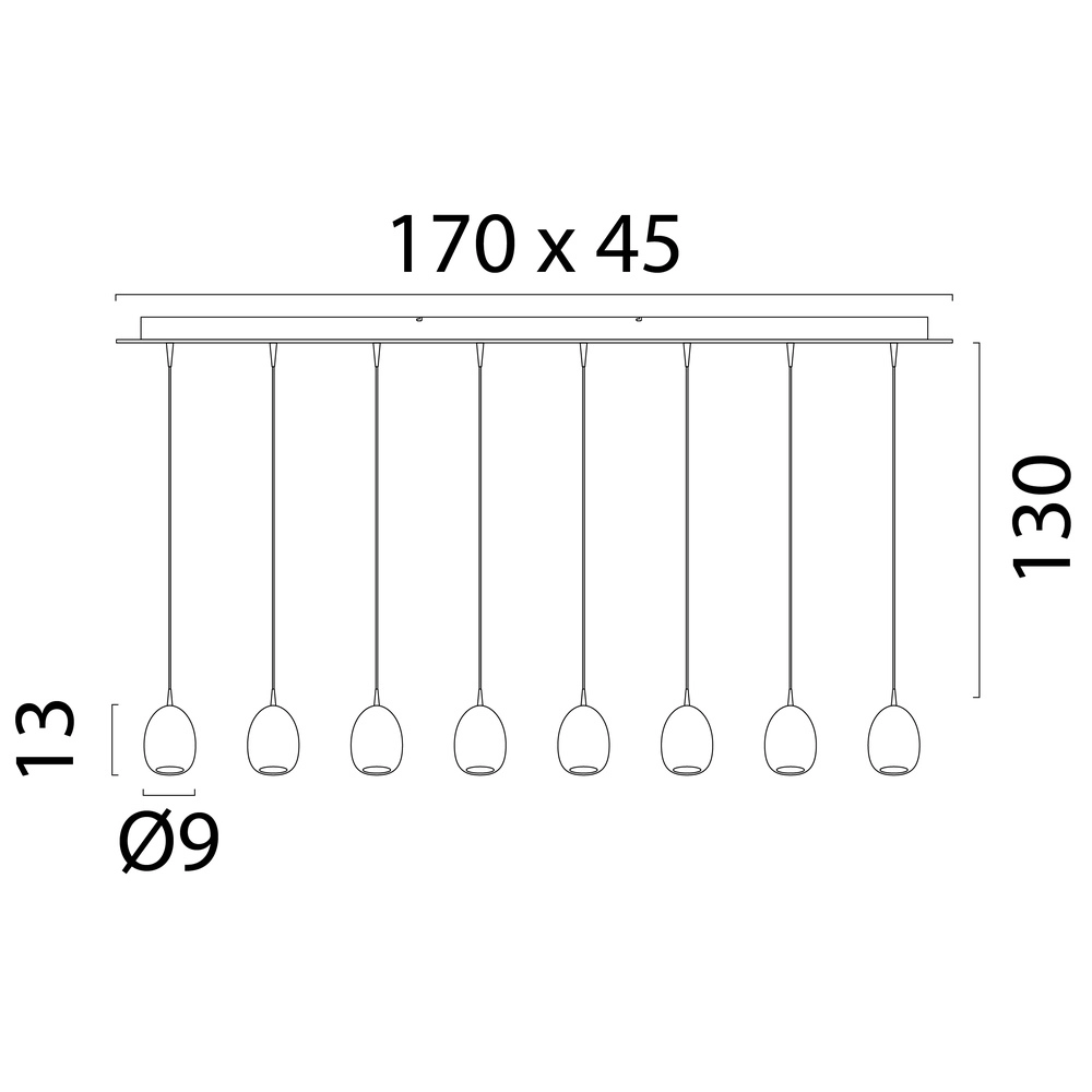 Oval pendant lamp Alta 8-light beige terra Masterlight 8718121438368