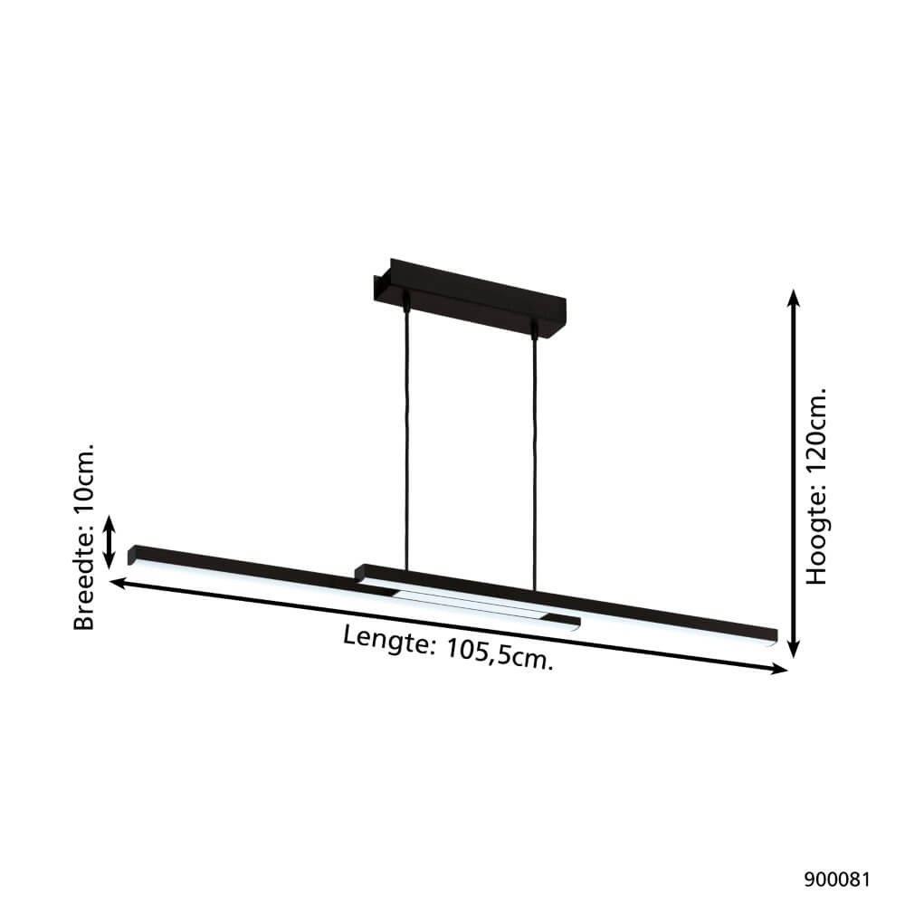 Pendant lamp Zigbee Fraioli-Z black Eglo 9008606223572