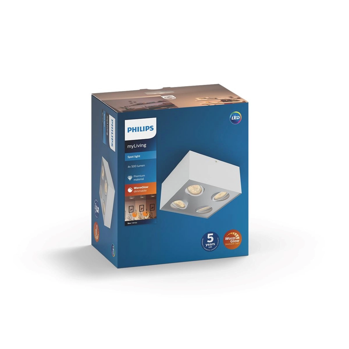 Spot lamp Box 4-light white Philips 8718696164549