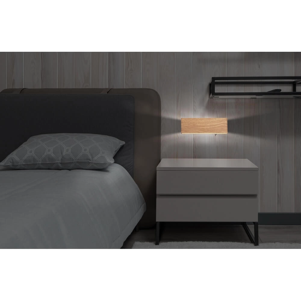 Design wall lamp Siegfried S wood with switch Globo 9007371421145
