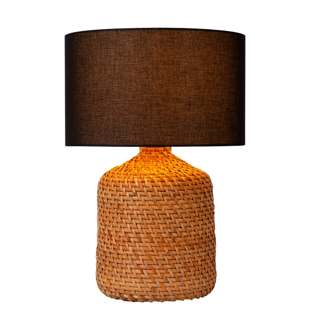 Table lamp Arrah Ø 35cm - seagrass with black cap