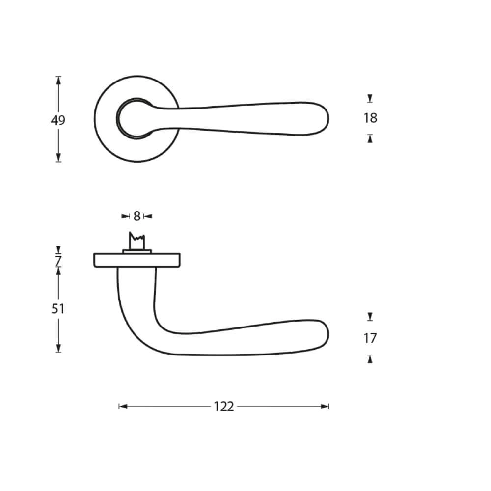 Door handle Jupiter nickel matt Intersteel 8714186056028