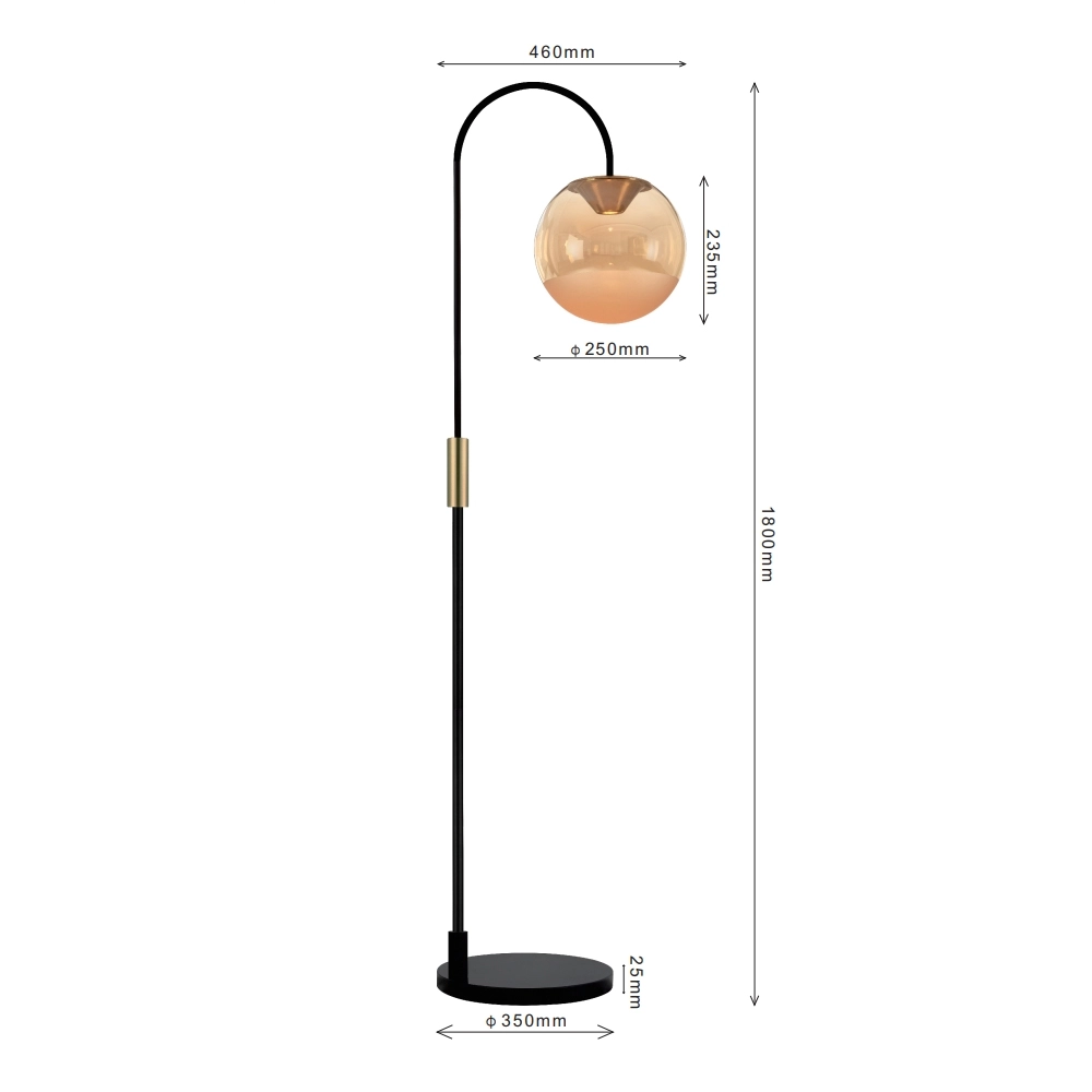 Floor lamp with glass ball Yvonne ETH 8720195311669