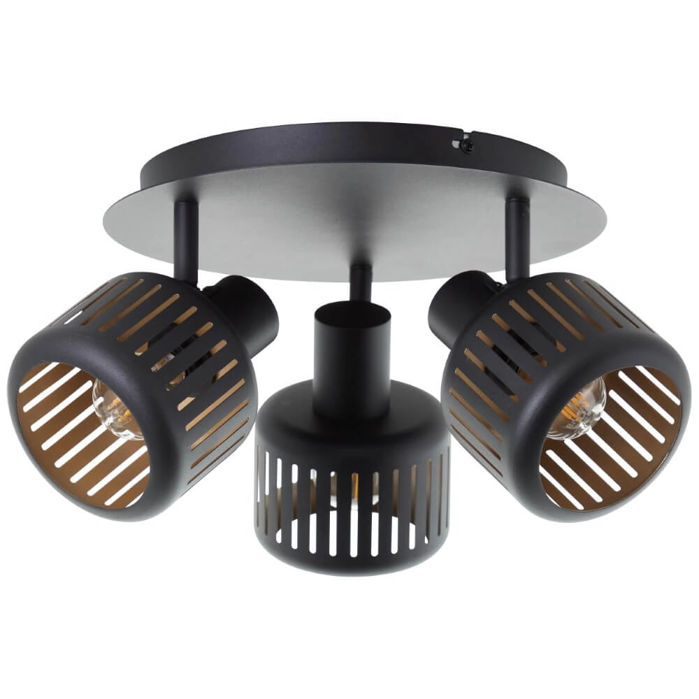 3-light ceiling lamp Tyas black with gold Brilliant 4004353424342