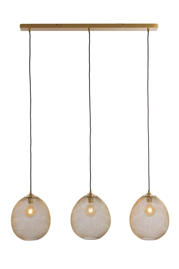 Golden pendant lamp Moroc 3-light