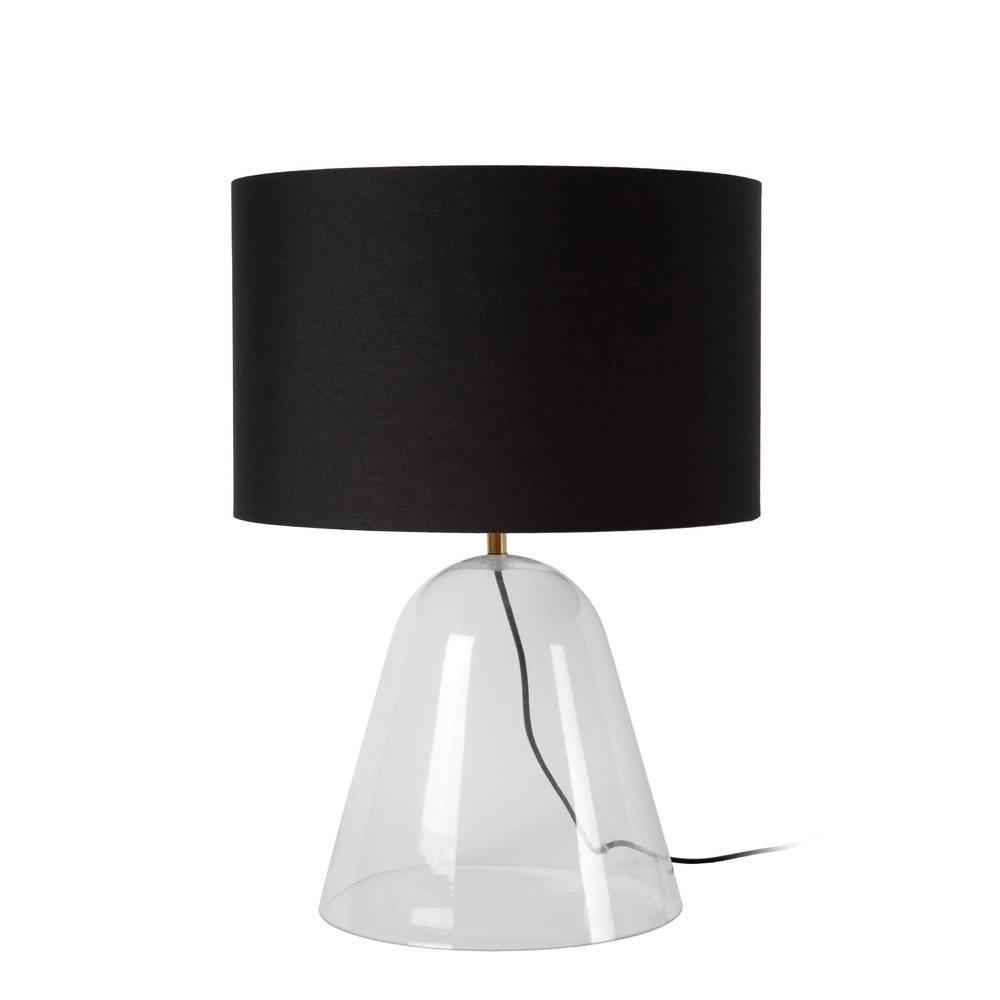 Table lamp Campana glass with black shade 25cm