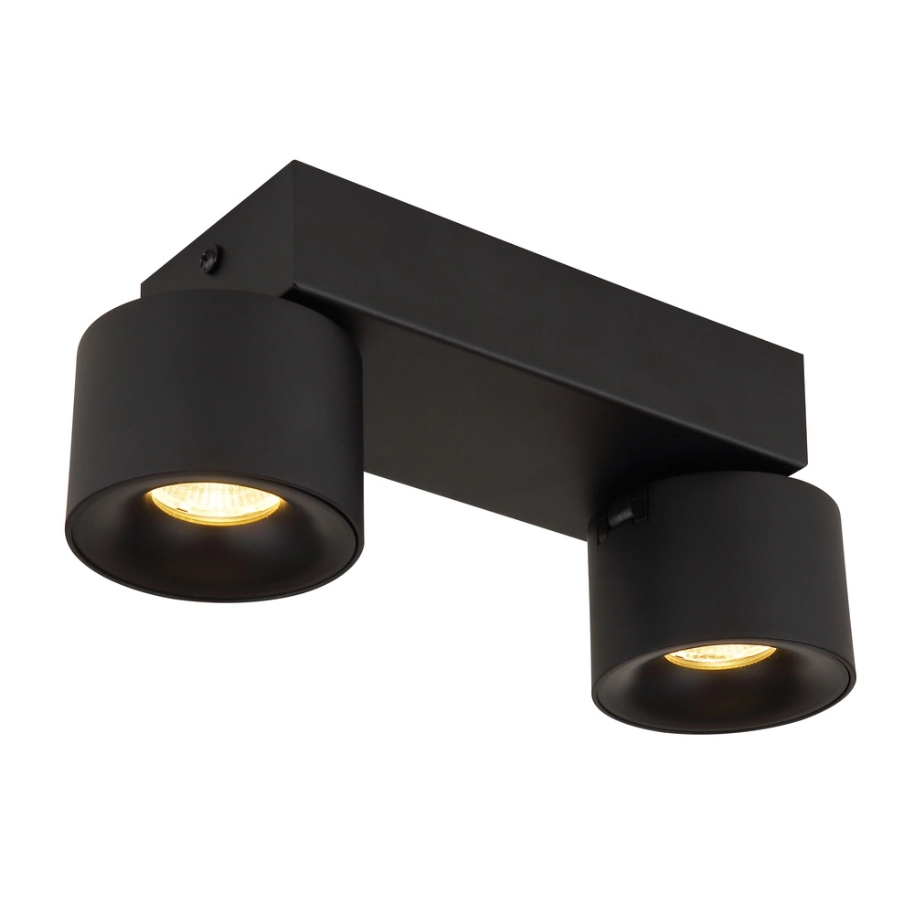 Sleek ceiling lamp Rae 2-light black Globo 9007371447640