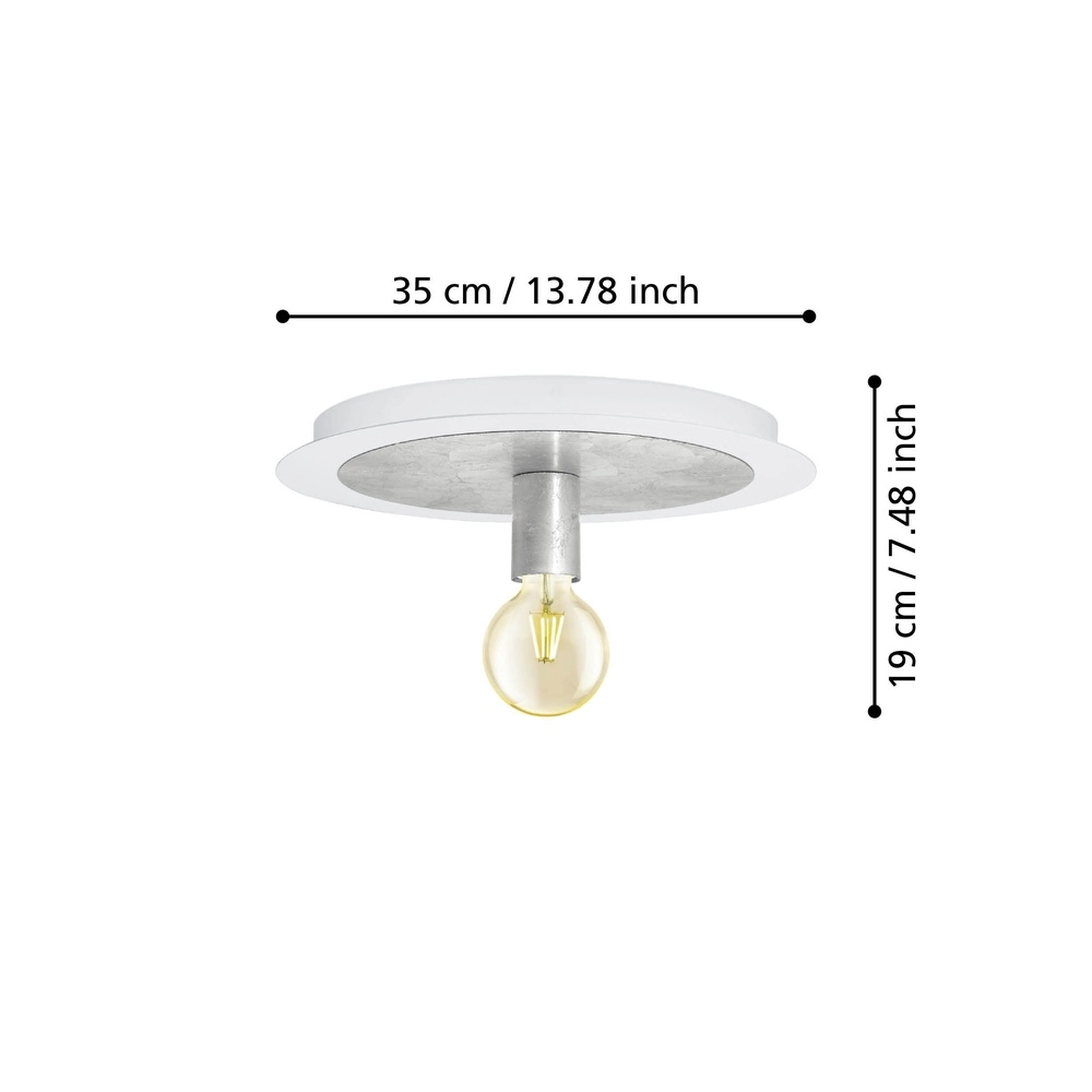 Unique ceiling lamp Passano white and silver single Eglo 9002759974947
