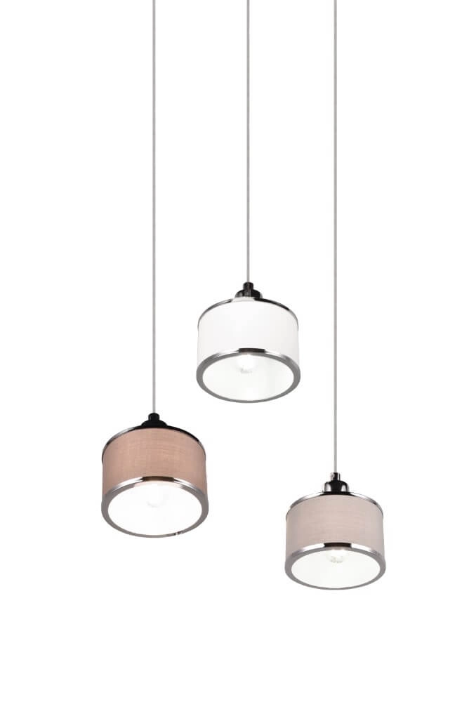 3-light pendant lamp Kaprun round Ø 29cm Trio 4017807581164