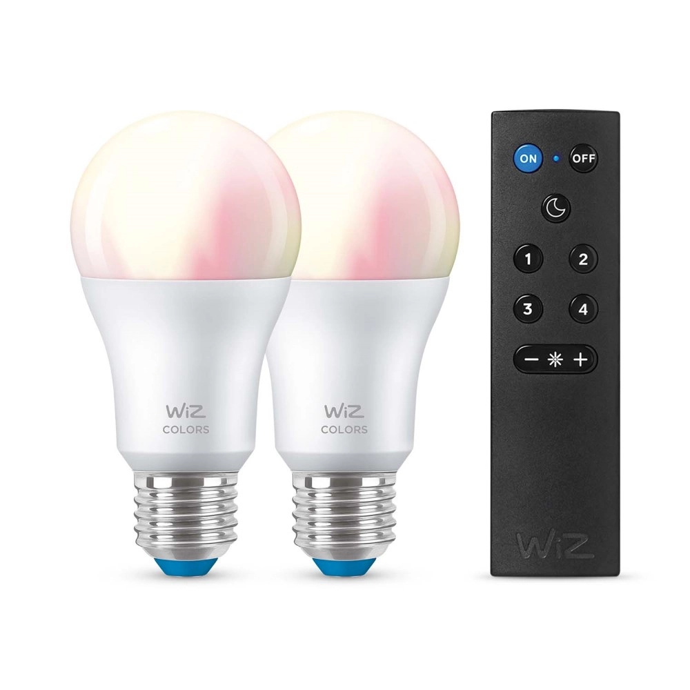 Set 2x 8,5W - E27 - Led with remote control