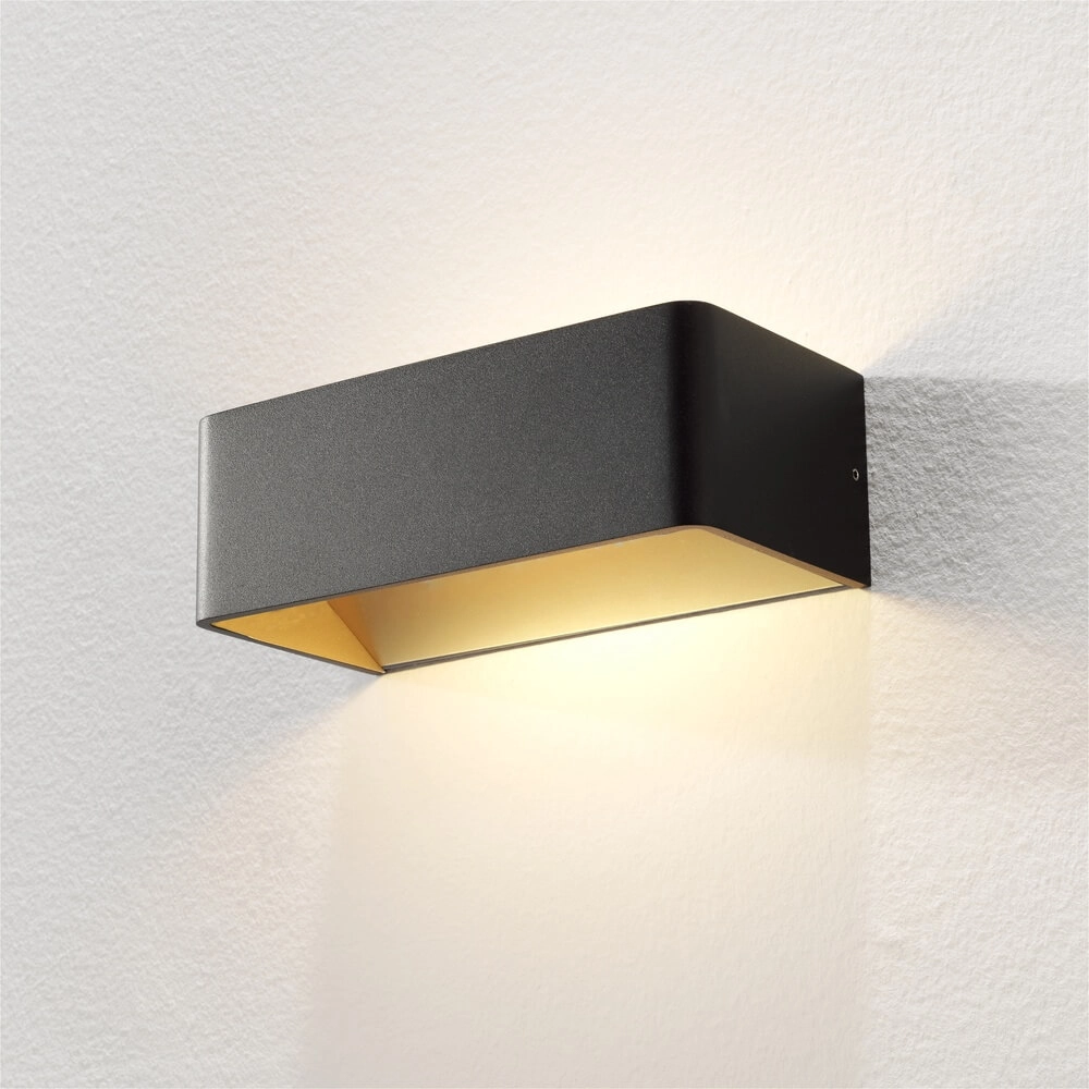 Design wall lamp Mainz rectangle black gold