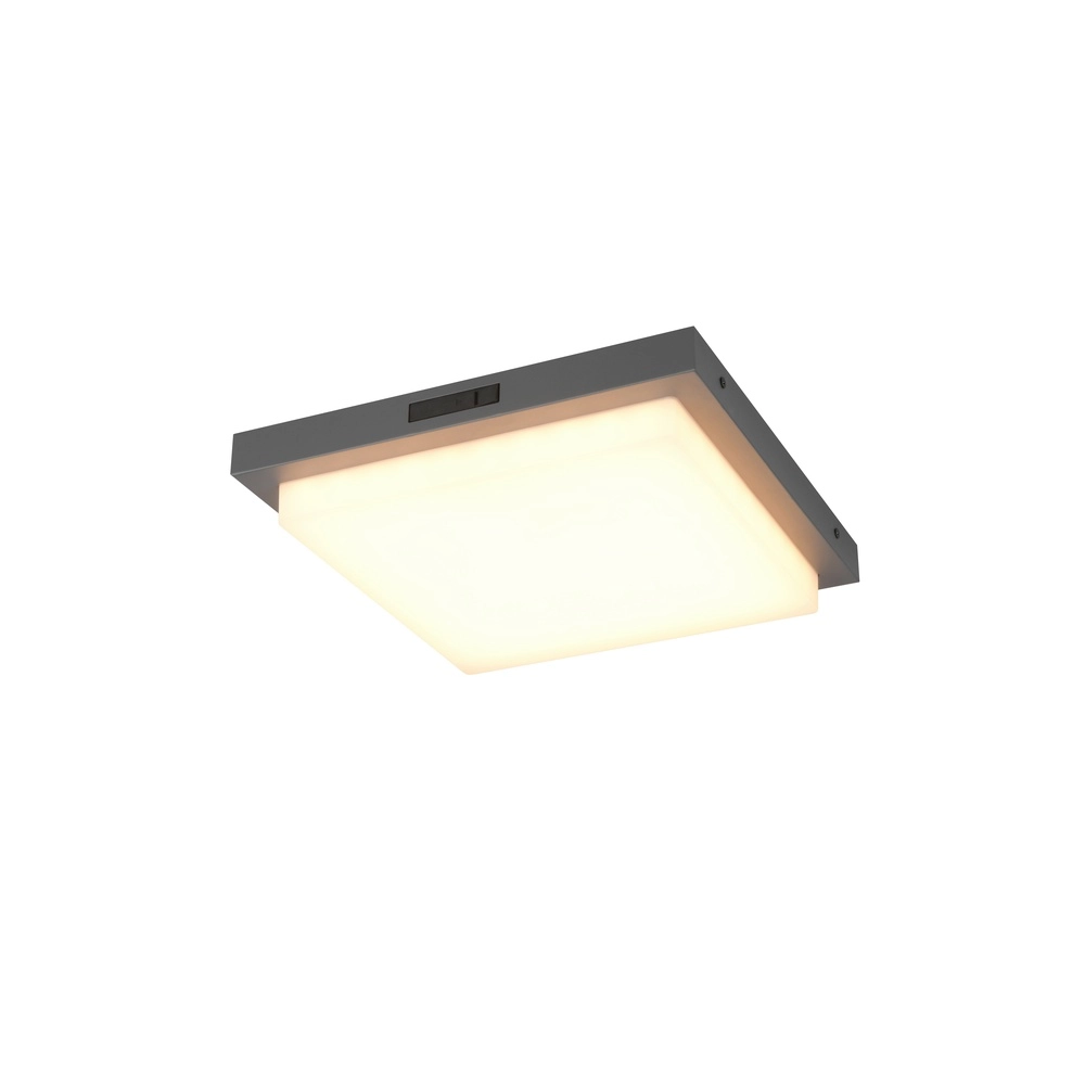 Ceiling lamp Bermejo square anthracite