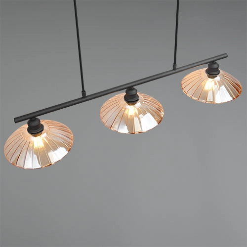 Classic pendant lamp Eluna 3-light black Trio 4017807682502