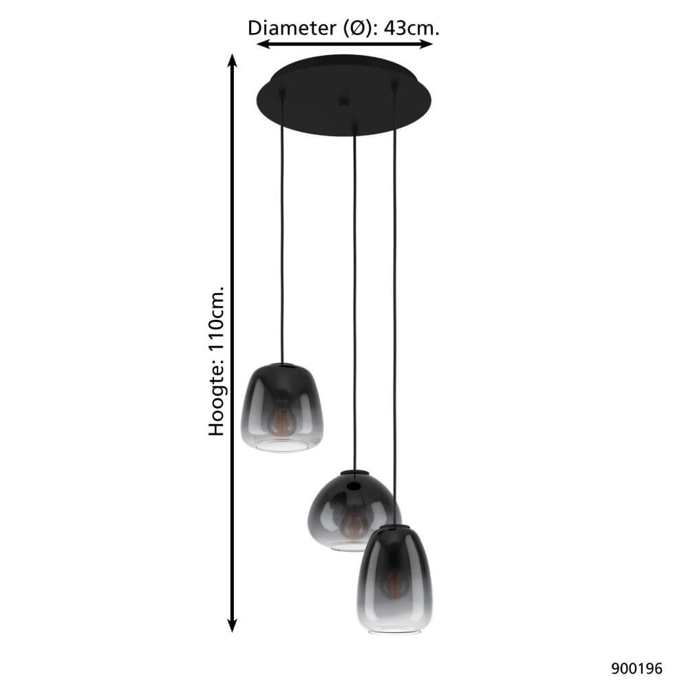 Vide pendant lamp Aguilares with glass Eglo 9008606235568