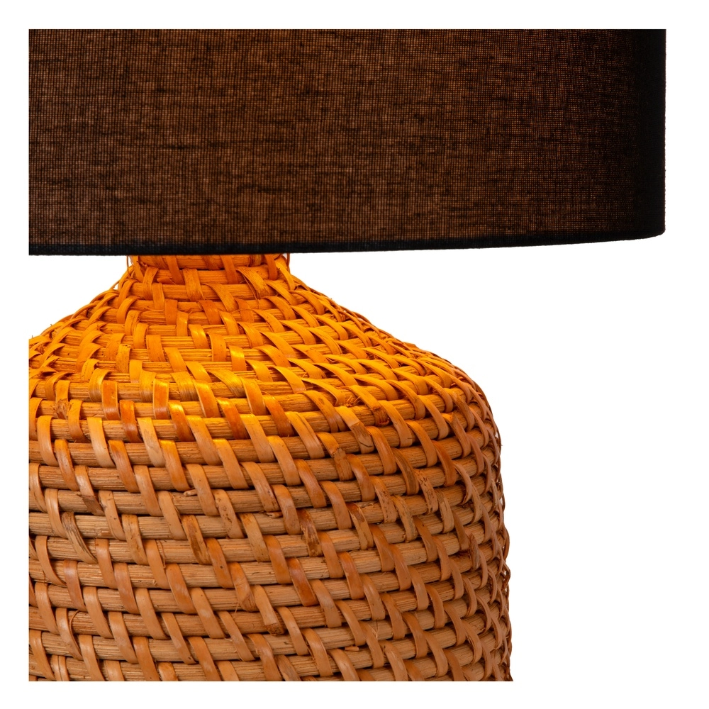 Table lamp Arrah Ø 35cm - seagrass with black cap Premium by Lucide 5411212106124
